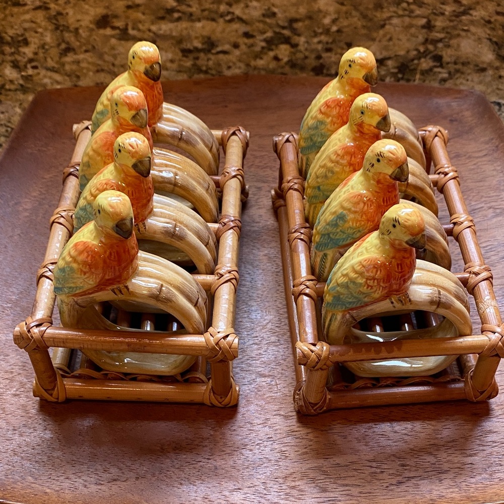 Eight ceramic napkin holders, not vintage but they have the look! New condition!